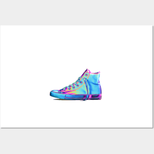 Electric Holographic Sneaker Posters and Art